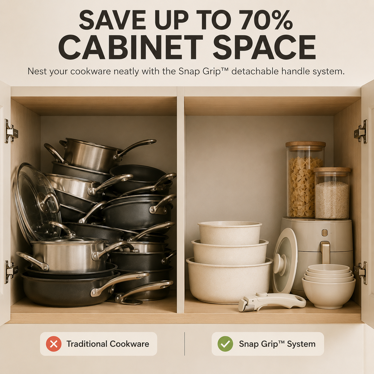 Snap Grip™ Ceramic Cookware Set